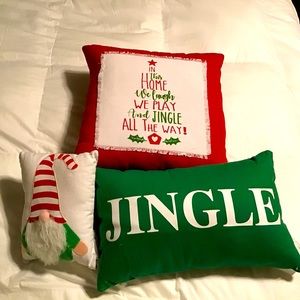 Set of 3 Christmas pillows NWT